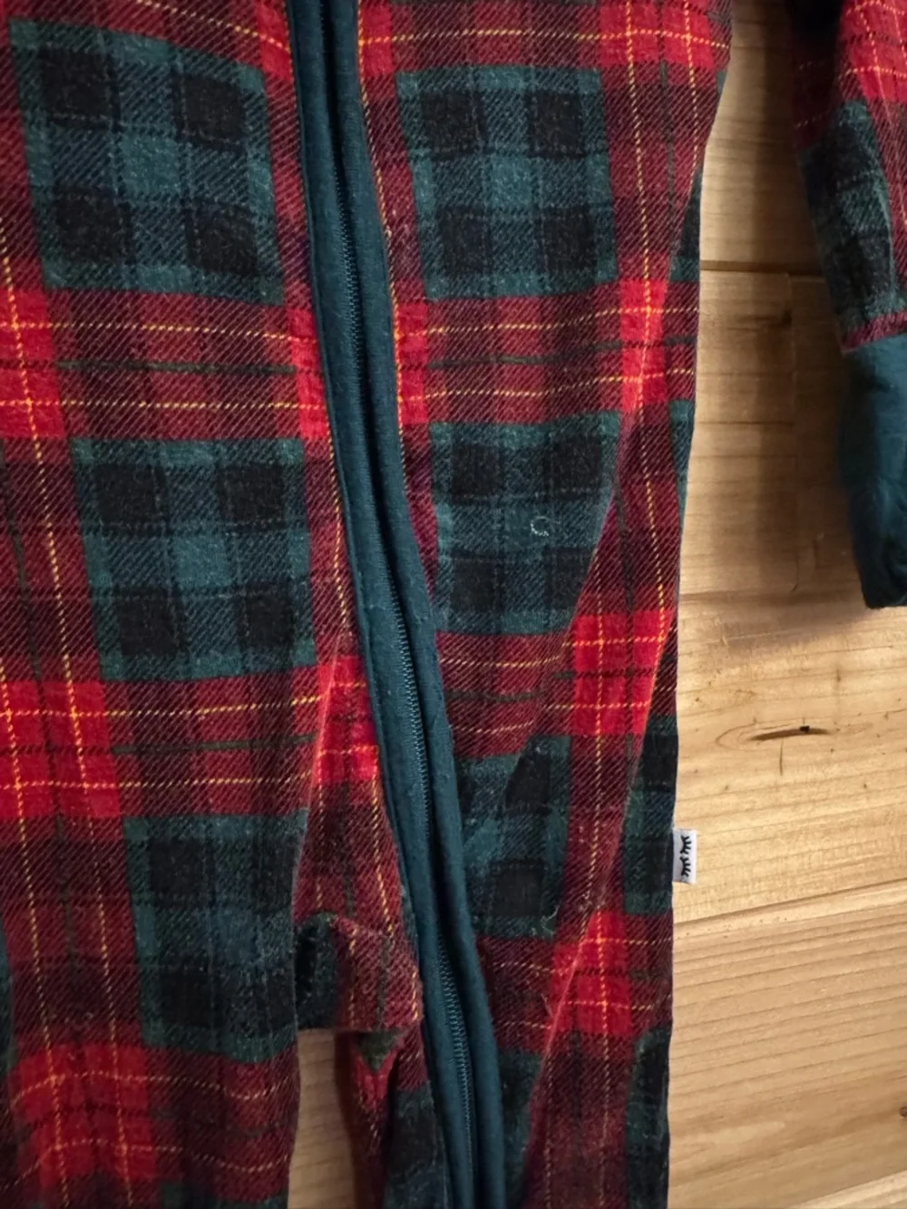 PLAY CONDITION Little Sleepies 0-3 Months Bamboo Plaid Christmas Zippered Pajama
